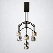 Hemisp Glass Linear Chandelier 54