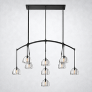 Hemisp Glass Linear Chandelier 54
