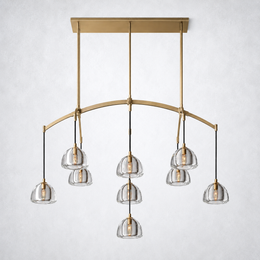 Hemisp Glass Linear Chandelier 54