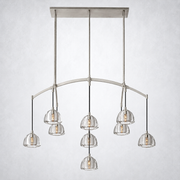 Hemisp Glass Linear Chandelier 54