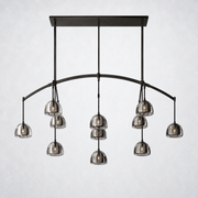 Hemisp Glass Linear Chandelier 72