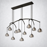 Hemisp Glass Linear Chandelier 72