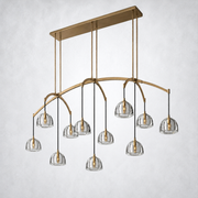 Hemisp Glass Linear Chandelier 72