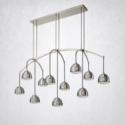 Hemisp Glass Linear Chandelier 72