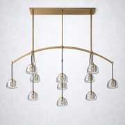 Hemisp Glass Linear Chandelier 72