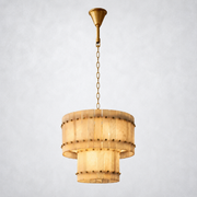 Sanrhca Alabaster Round Tiered Chandelier 22
