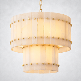 Sanrhca Alabaster Round Tiered Chandelier 22