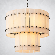 Sanrhca Alabaster Round Tiered Chandelier 22