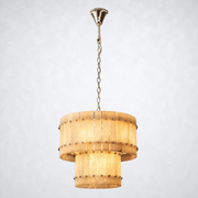 Sanrhca Alabaster Round Tiered Chandelier 22