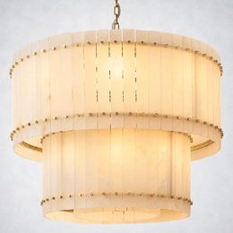 Sanrhca Alabaster Round Tiered Chandelier 37