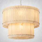 Sanrhca Alabaster Round Tiered Chandelier 37