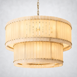 Sanrhca Alabaster Round Tiered Chandelier 48