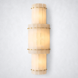 Sanrhca Alabaster Grand Round Sconce
