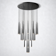 Zitay Shower Round Tapered Tubular Chandelier 48