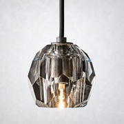 Kristing Smoke Cristal Glass Cord Pendant