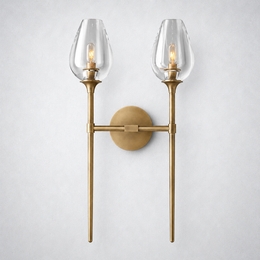 Tulip Glass Double Wall Sconce