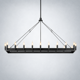 Camino Vintage Candelabra Rectangular Chandelier
