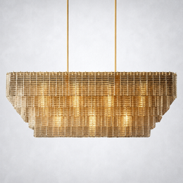 Cansity Glass Rectangle Chandelier