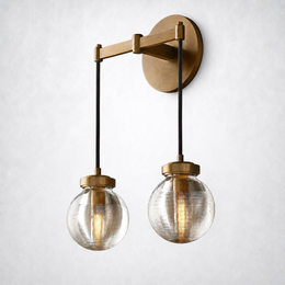 Paus Pearl Glass Double-Head Wall Sconce