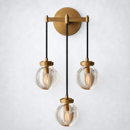 Paus Pearl Glass Three-Head Wall Sconce