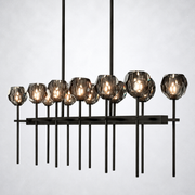 Kristing Cristal Double Linear Smoke Chandelier 60