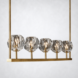 Kristing Cristal Linear Chandelier Clear D48