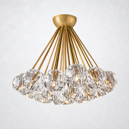 Kristing Crystal Clear Glass Flushmount 24