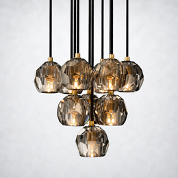 Kristing Smoke Crystal Cluster Chandelier D14