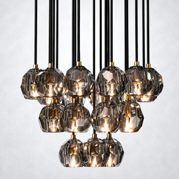 Kristing Smoke Crystal Cluster Chandelier D24