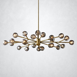 Kristing Smoke Crystal Oval Chandelier D72