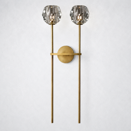 Kristing Clear Crystal Grand Double Sconce 28''