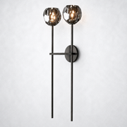 Kristing Smoke Crystal Grand Double Sconce 28''