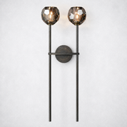 Kristing Smoke Crystal Grand Double Sconce 28''