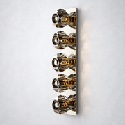Kristing Smoke Glass Linear Wall Sconce 5-lights