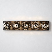 Kristing Smoke Glass Linear Wall Sconce 5-lights