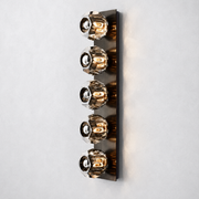 Kristing Smoke Glass Linear Wall Sconce 5-lights