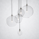 Lecia Glass Globe Cluster Chandelier 24''