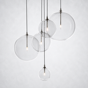 Lecia Glass Globe Cluster Chandelier 24''