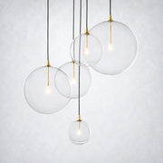 Lecia Glass Globe Cluster Chandelier 24''