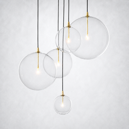 Lecia Glass Globe Cluster Chandelier 24''