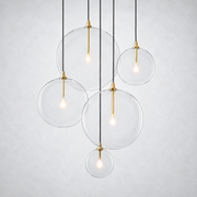 Lecia Glass Globe Cluster Chandelier 24''
