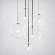 Lecia Glass Globe Cluster Chandelier 24''