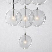 Lecia Glass Globe Cluster Chandelier 44''