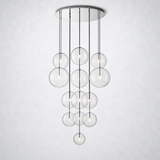Lecia Glass Globe Cluster Chandelier 44''