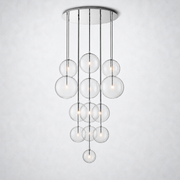 Lecia Glass Globe Cluster Chandelier 44''