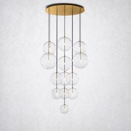Lecia Glass Globe Cluster Chandelier 44''