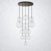 Lecia Glass Globe Cluster Chandelier 44''