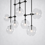Lecia Glass Globe Linear Chandelier 60''