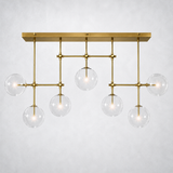 Lecia Glass Globe Linear Chandelier 60''