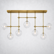 Lecia Glass Globe Linear Chandelier 60''